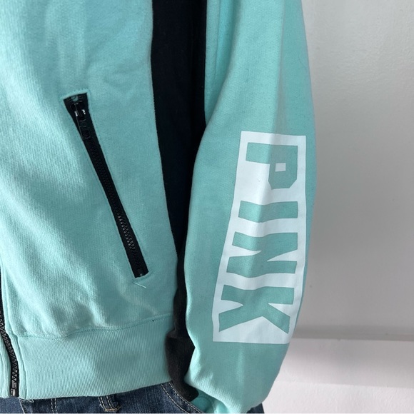 PiNK Victoria Secret Mint Green Zip Up
Sweatshirt Hoodie- Small - Picture 6 of 6